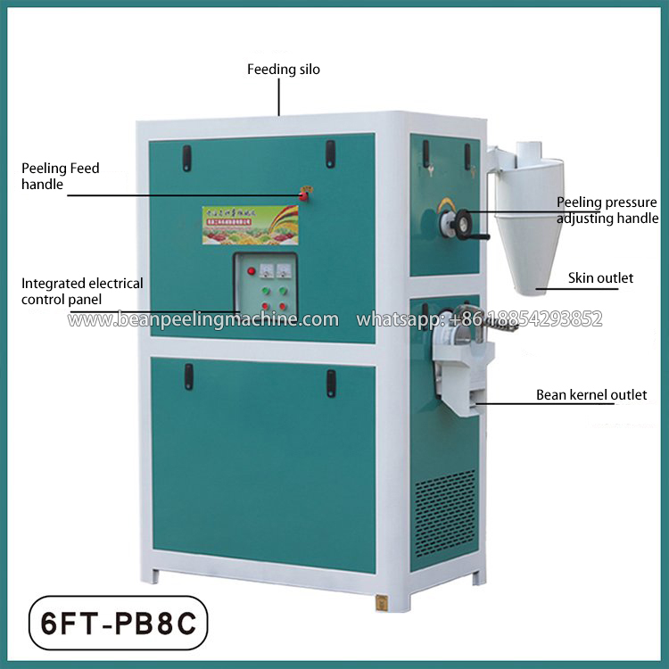 Machine à éplucher et à fendre les pois de soja/soja 350 kg/h